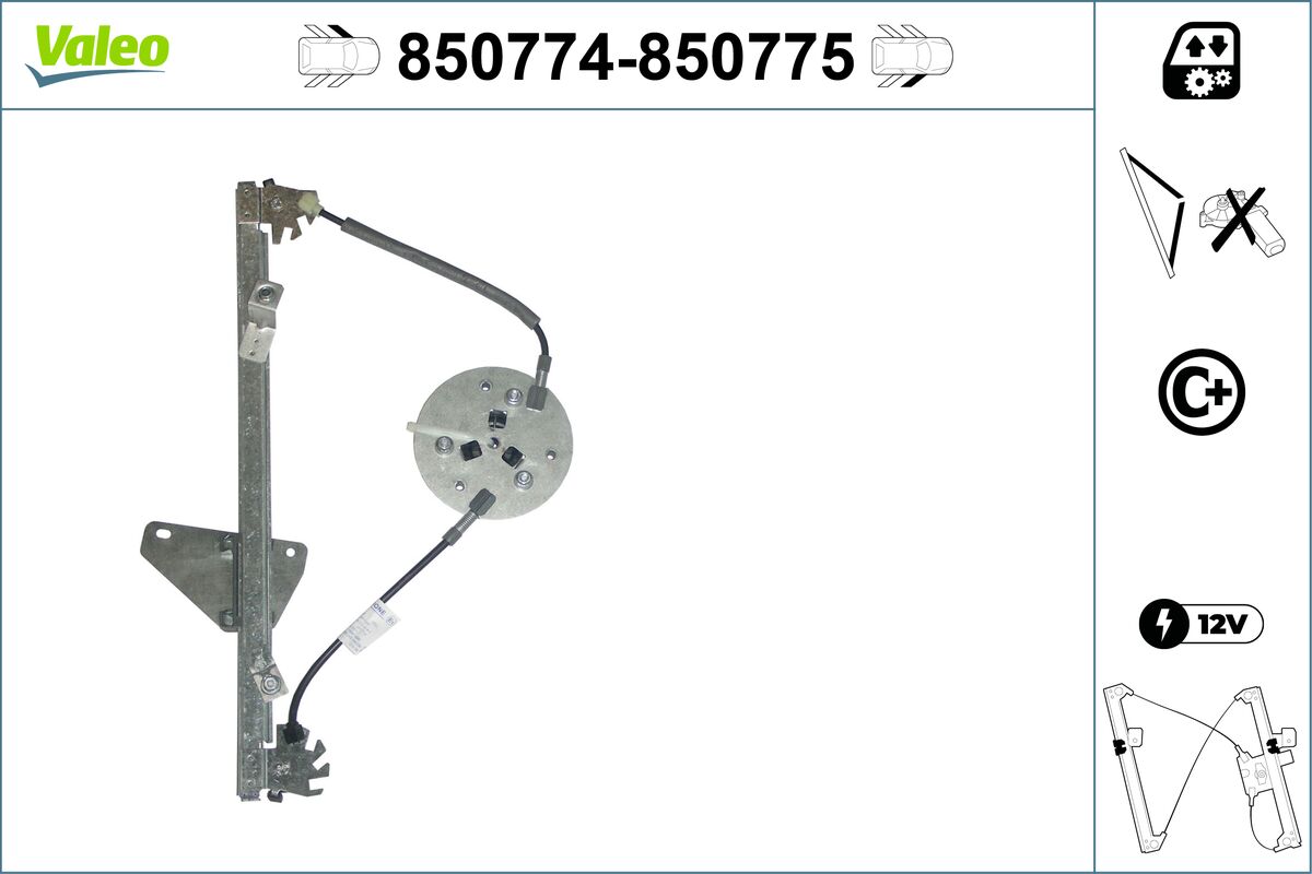 Mecanism actionare geam 850774 VALEO